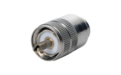 Male connector, nickel plated, silver tip, teflon insulator, for RG 213 HTC:8536.69.40.10 PF AC NCONN002